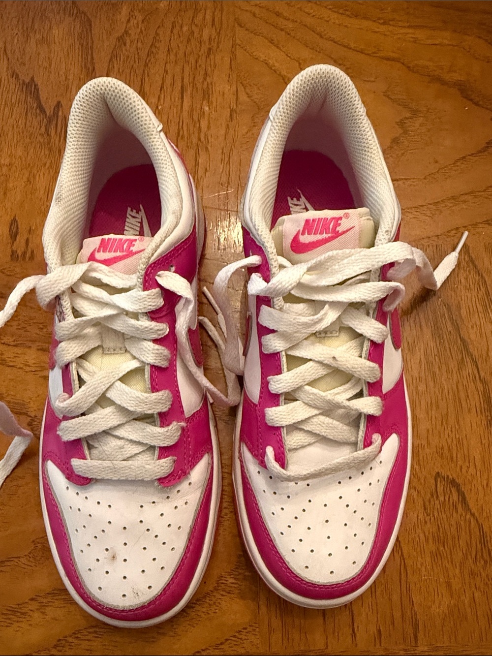 Nike Dunks Women's Low-Top Sneakers in Hot Pink and White